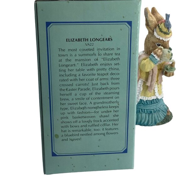 Vtg The Victorian Collection Elizabeth Longears Figurine Rabbit Anthropomorphic - Picture 6 of 7